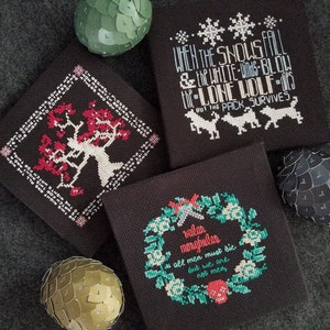 Night Gathers, Valar Morghulis, &amp; Lone Wolf Bundle - PDF Cross-stitch ...