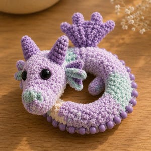 Crochet Dragon Pattern Sensory - Fidget Toy with Beads for ADHD Autism - PDF -English