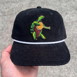 Grateful Dead Terrapin Turtle Banjo Hat – Black Corduroy Rope Cap