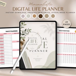 Digital Life Planner Hyperlinked, All-in-One Digital Planner, iPad Planner, GoodNotes Planner, Notability Planner, Hyperlinked Planner