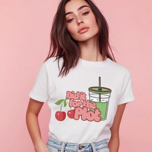 Did It For The Plot T-Shirt | Cherry Drink Graphic Tee | Y2K Style