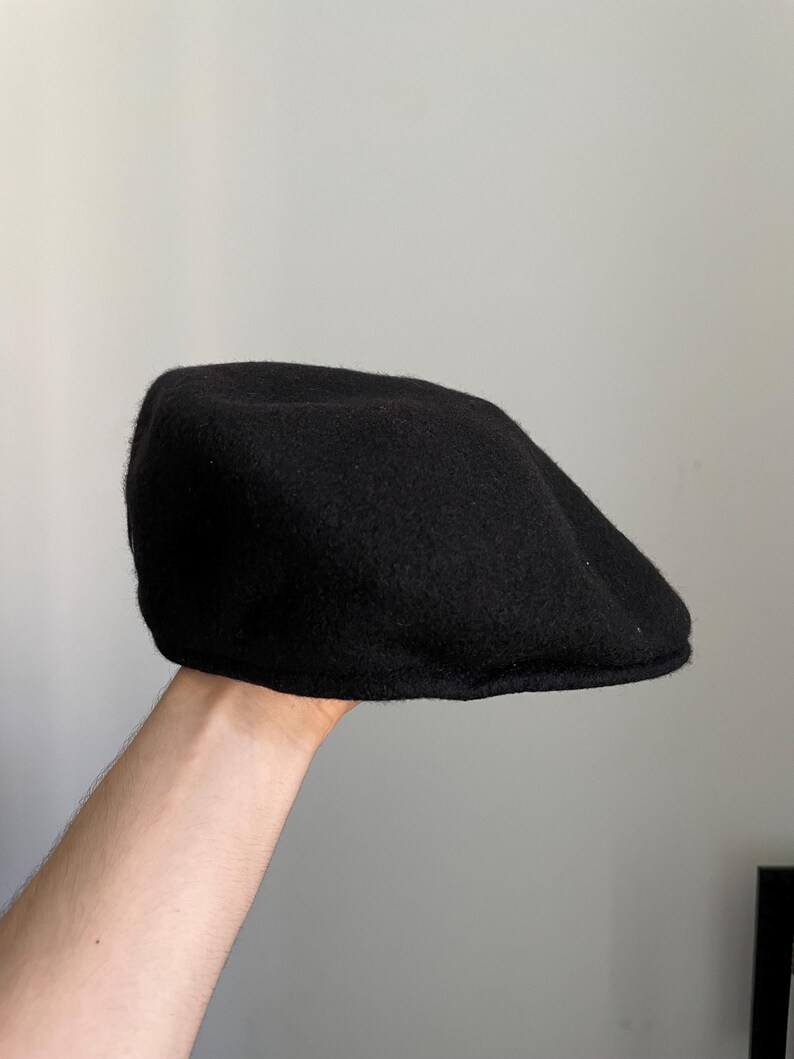 Vintage black kangol beret wool 504, model 0397BC wool 504 image 4