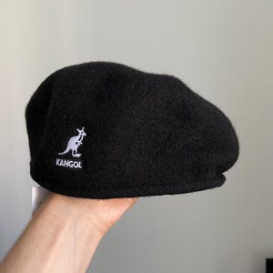 Vintage black kangol beret wool 504, model 0397BC wool 504 image 2