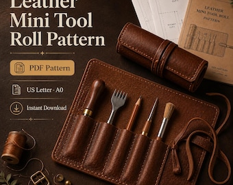 Patrón Mini Rollo de Herramientas de Cuero PDF | Organizador | Descarga Digital
