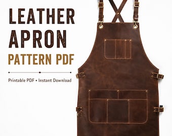 Patrón de Delantal de Cuero PDF | Plantilla DIY para Taller, BBQ y Chef | Descarga Instantánea