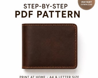 Patrón PDF de Billetera Bifold de Cuero – Plantilla DIY para Ranuras de Tarjetas | Descarga Instantánea