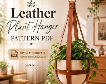 Patrón PDF de Colgador de Plantas de Cuero | Plantilla DIY Boho | Descarga Digital