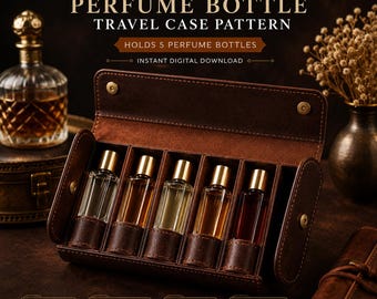 Patrón PDF Estuche de Viaje de Cuero para Perfumes | Plantilla DIY Porta Perfume | A4 y US Letter | Descarga Digital