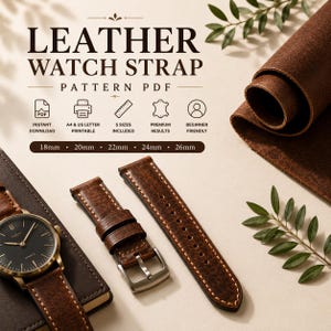 Leather Watch Strap Pattern PDF | DIY Watch Band Template (Digital Download)