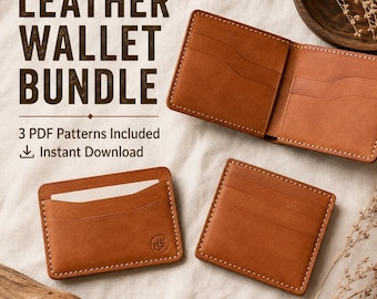 Paquete de Patrones de Cartera de Cuero – Bifold, Tarjetero, Cartera 4 Bolsillos (Descarga PDF)