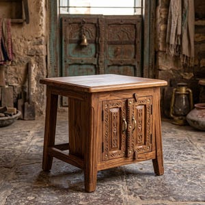 Extra Long Vanity Stool 19.7 Inch Seat, Solid Rubberwood Makeup Stool, Backless Vanity Chair, Bedroom Dressing Table Seat