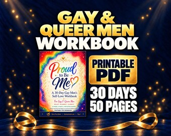 Gay & Queer Men Self-Love Workbook, 30-Day Printable PDF