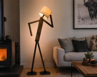 Modern Wooden Floor Lamp | Adjustable Articulated Standing Lamp | Scandinavian Lighting | HandMade Reading Lamp | Minimalist Home Decor |
