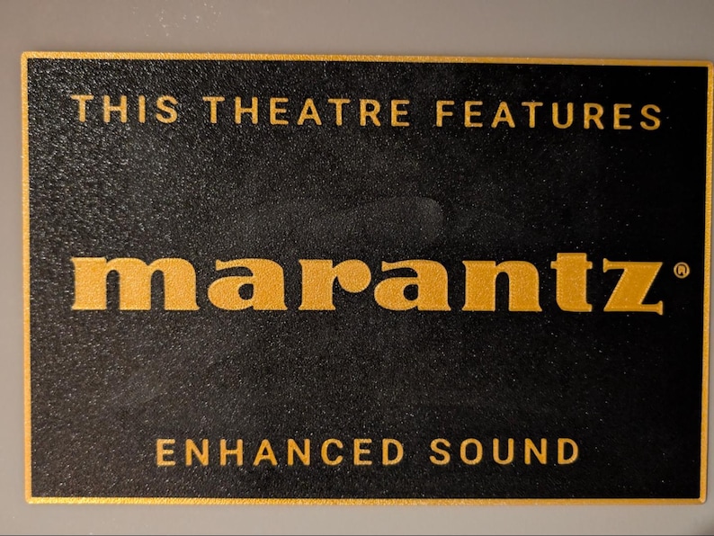 Dolby Atmos Cinema Sign – Textured Black Gold Home Theater Decor image 7