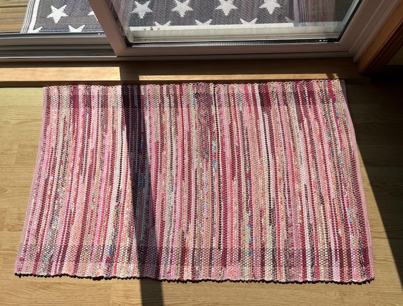 Gray Pink Rag Rug Pink Rag Rug - Etsy