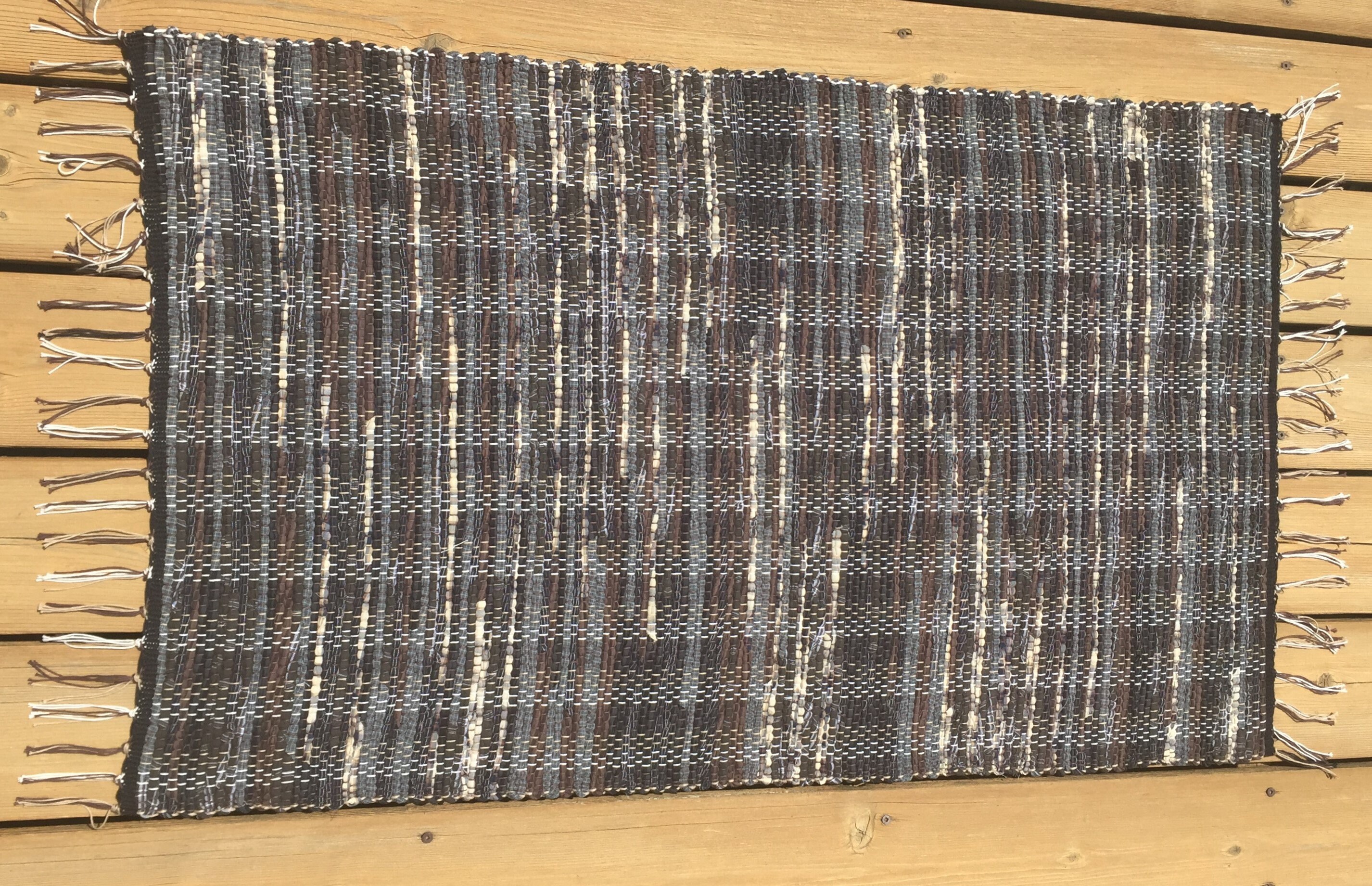 Dark Gray Brown and Black Rag Rug Etsy