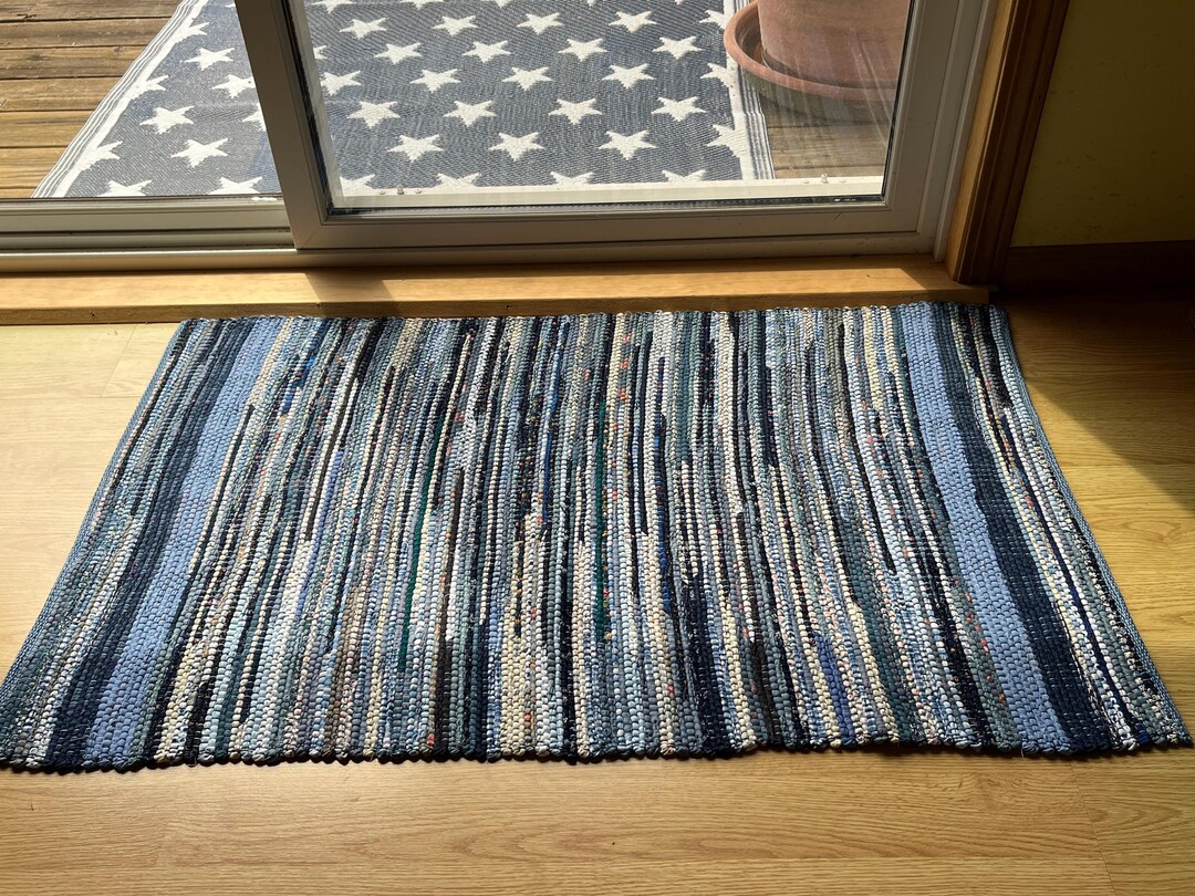 Light Blue Rag Rug Blue Rag Rug - Etsy