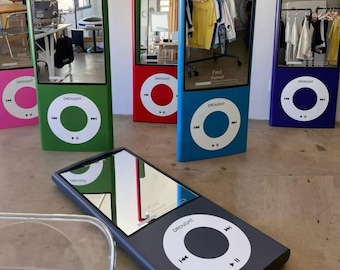 Giant Retro iPod Mirror, Decorative Wall Art, MDF Wood Frame, Shatterproof Acrylic Mirror
