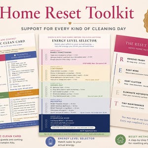 ADHD Home Reset Bundle, Cleaning Printables, Executive Dysfunction Support, Panic Cleaning Checklist, Home Organization System