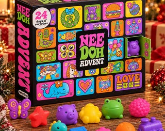 Squishy Advent Calendar 2026, 24 Day Surprise Sensory Fidget Toys, Christmas Countdown Box, Holiday Gift for Kids