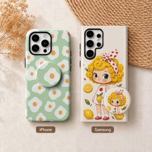 Pastel Sage Fried Egg Phone Case, Cute Breakfast Egg MagSafe Case,Fits iPhone 11–18 Pro Max, Samsung S20-S26 And Other All Models.