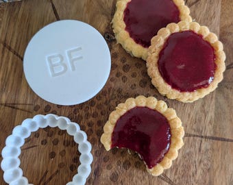 Emporte-Pièce Tartelette Framboise, Moule Biscuit Sablé Confiture, Découpoir Bord Dentelé Pâtisserie