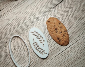 Emporte-Pièce Belvita Épi de Blé, Moule Biscuit Petit Déjeuner Oval, Tampon Sablé Céréales