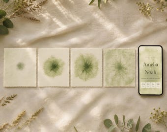 Sage Green Save the Date Website with RSVP, Interactive Wedding Invitation, Animated Digital Wedding Invitation, Sage Green Wedding Website