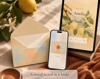 Italian Wedding Website with RSVP, Interactive Wedding Invitation, Animated Digital Wedding Invitation, Amalfi Coast Lemon Save the Date