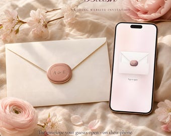 Pink Wedding Website with RSVP, Interactive Wedding Invitation, Animated Digital Wedding Invitation, Digital Save the Date Website
