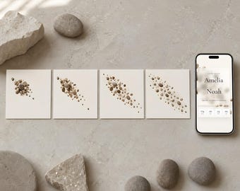 Stone Wedding Website with RSVP, Interactive Wedding Invitation, Animated Digital Wedding Invitation, Minimalist Modern Save the Date