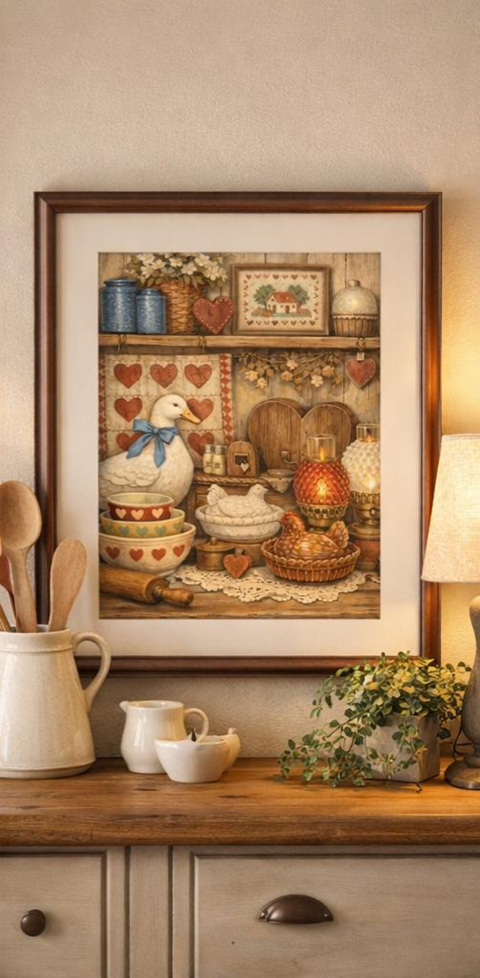 Vintage Goose Kitchen Art Print, Cottagecore Farmhouse Decor (digital ...