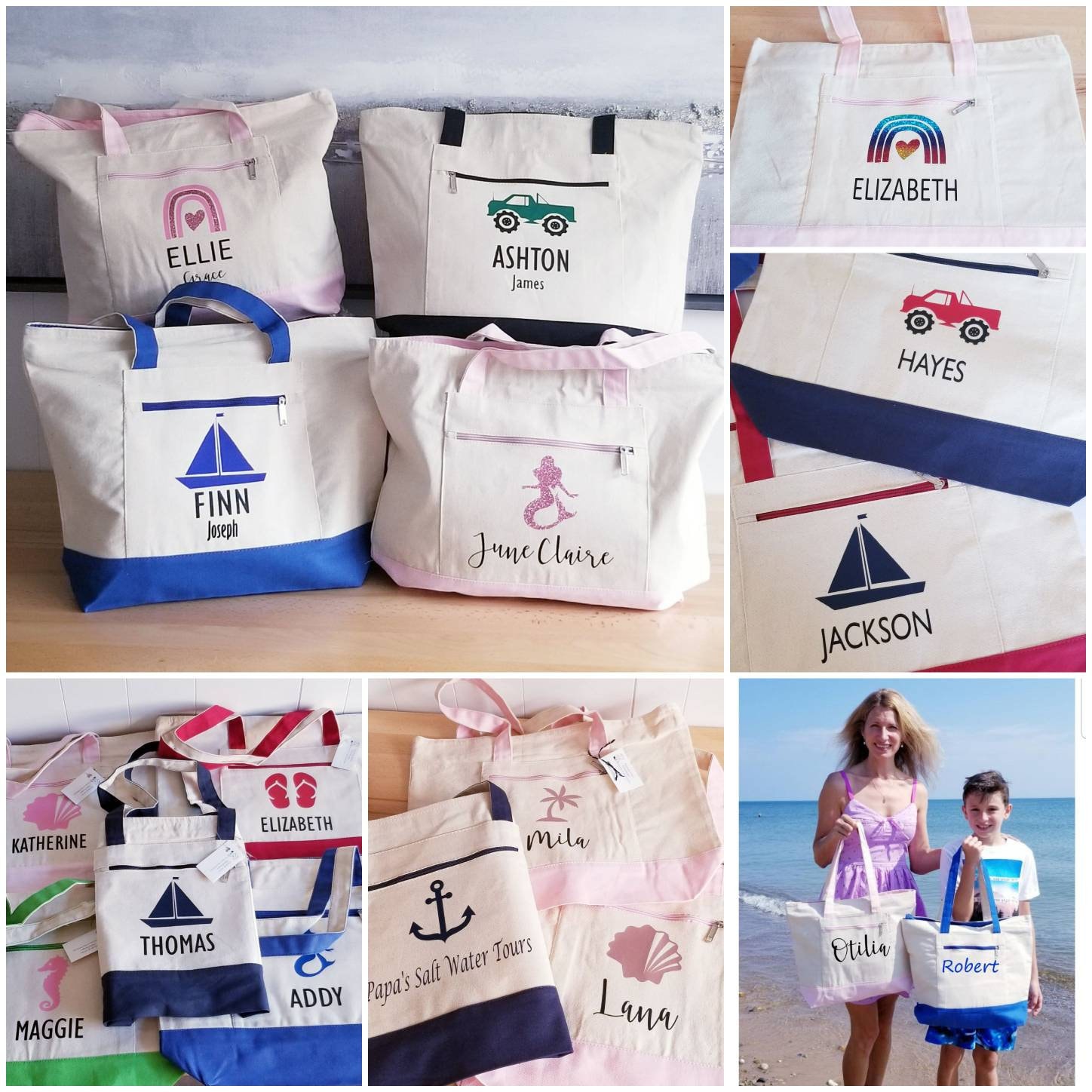 Fiesta Faves Personalized Beach Tote Bags (More Designs)