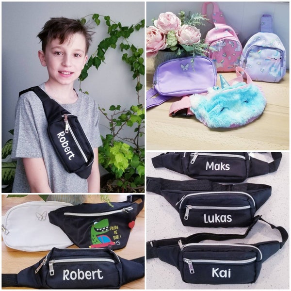 Personalized Kids Fanny Pack, Christmas gift Custom Name Children Crossbody Sling Bag, Kids  Birthday Gift