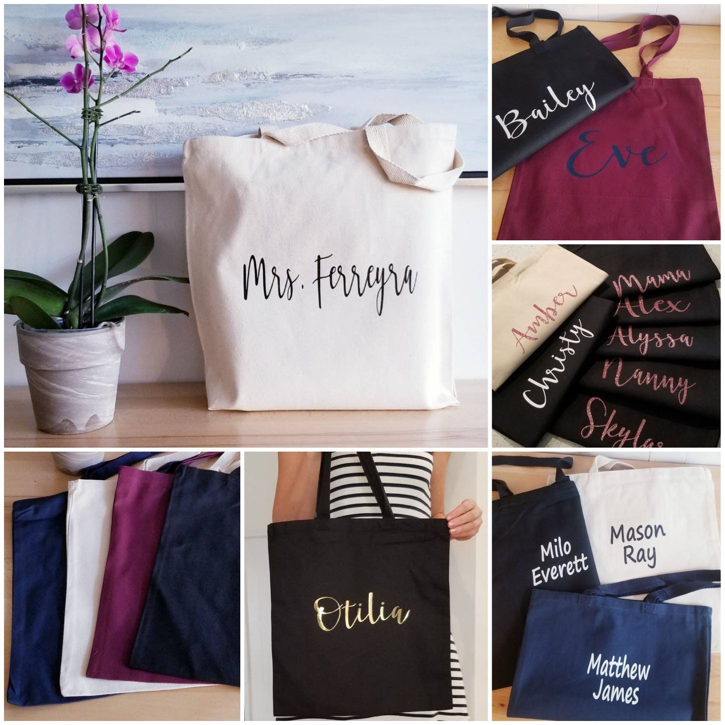 Personalized Tote Bag  Customize Name Travel Bachelorette Party