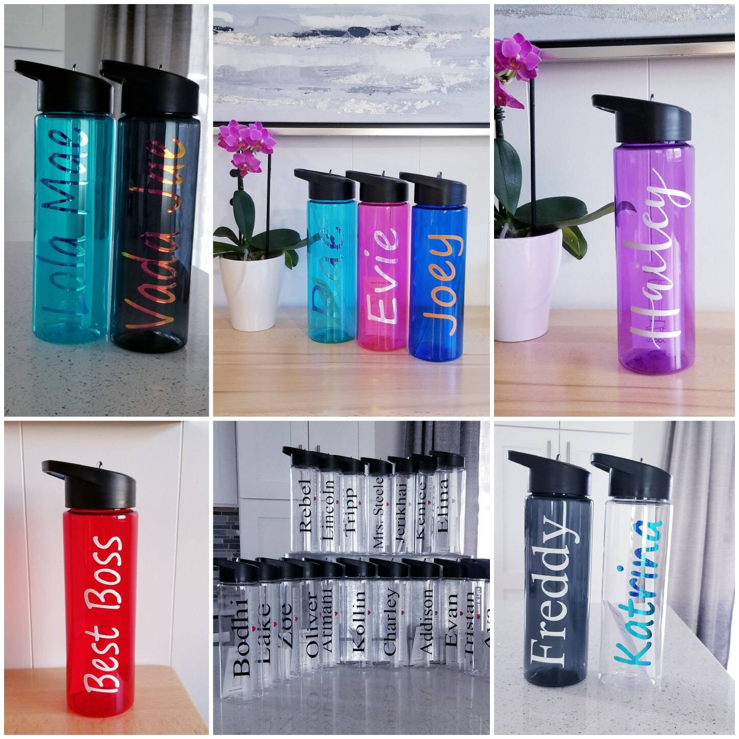Personalized 24 Oz Water Bottle, Sports Bottle, Monogramed Water Bottle ...
