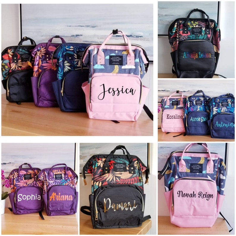 Personalized Diaper Bag Custom Name Diaper Backpack Baby Etsy
