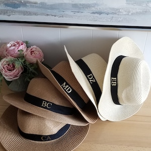 Beach hat personalized, bride bridesmaid hat, wifey straw hat, monogram hat, ecuadorian custom hat