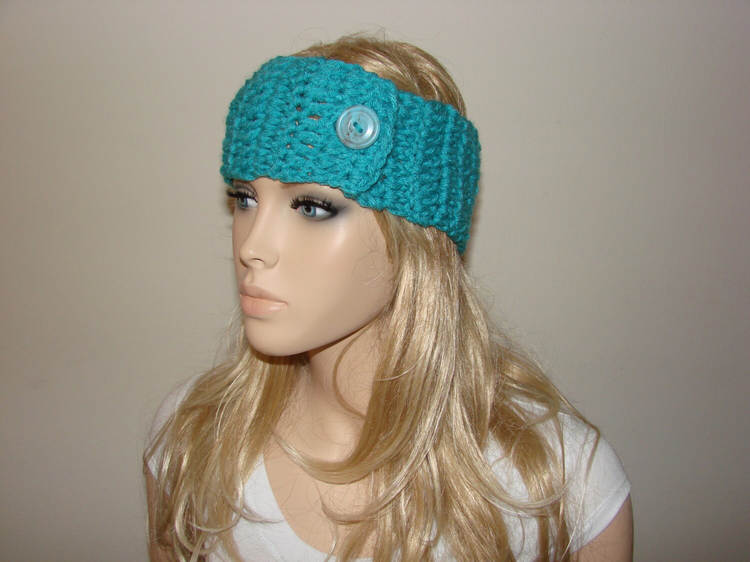 Teal headband Sea Blue Knit headband Turban Headband hair Etsy
