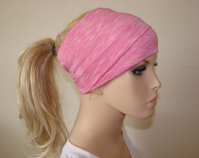 Striped Pink Head Scarf Woman Turban Headband Hot Pink Head Etsy