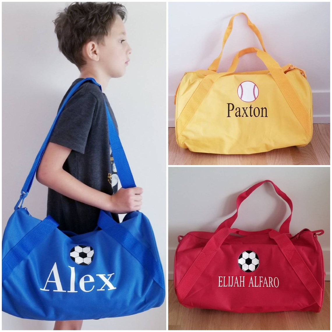 Personalized Sports Bag Kids duffel bag Overnight bag Kids Etsy