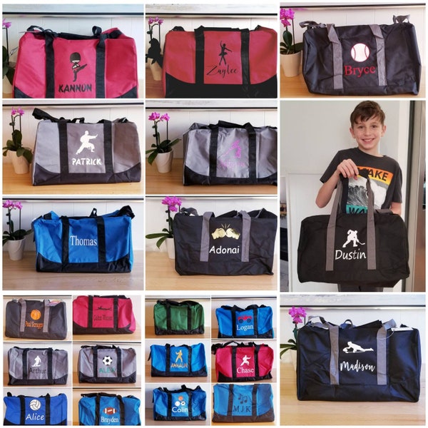 Personalized Sports Bag, Kids duffel bag, Overnight bag, Kids bag with name, Gymnastic, Karate, Soccer, Dance, Hockey, Christmas gift