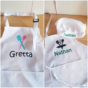 Personalized Apron and Chef Hat for Children, Kids Personalized Gift image 5