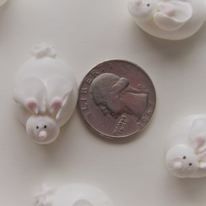 1 Dozen Edible Royal Icing White Rabbits | 1 Inch | Sugar Rabbit ...
