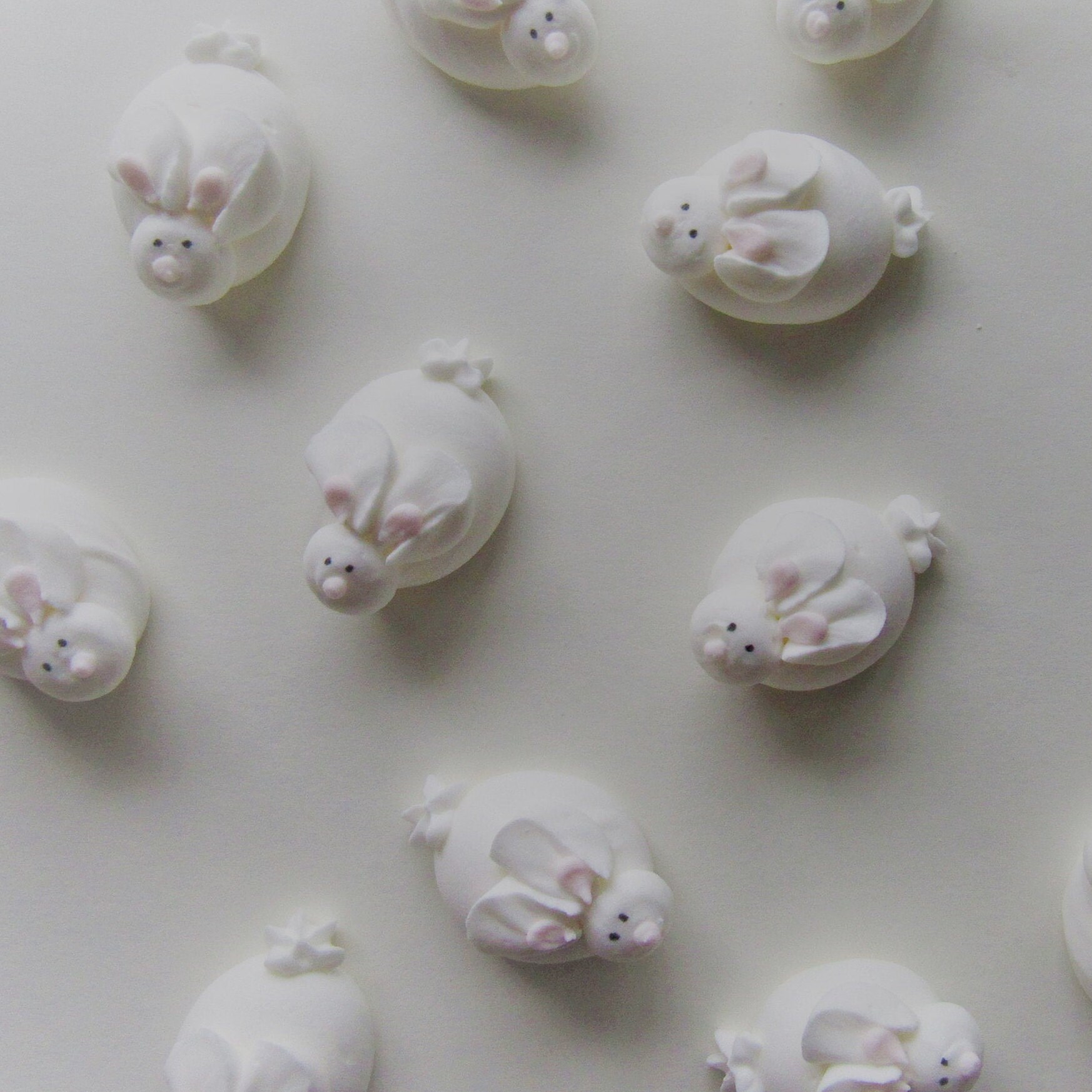1 Dozen Edible Royal Icing White Rabbits | 1 Inch | Sugar Rabbit ...