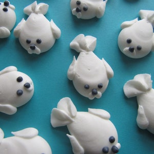 Made to order | 1 dozen royal icing white seals | 1.25 inches | Sugar flowers fondant flowers | Edible cake decorations | Cupcake toppers