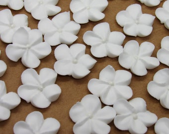 Made to order | 2 dozen white royal icing flowers | 3/4 inch | Sugar flowers fondant flowers | Edible cake decorations | Cupcake toppers