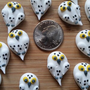 1 dozen royal icing snowy owls 1 inch Fondant owls Cake decorations cupcake toppers image 3