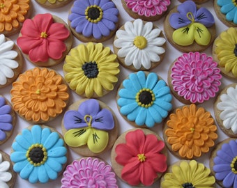 Flower Garden Cookie Gift Box -- 10 2-inch flower sugar cookies | Birthday gift| Cookie Favors | Party Favors | Mothers Day gift