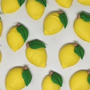 Made to order | 1 dozen royal icing lemons | 1 inch | Fondant lemons | Lemon toppers | Lemon cake decorations